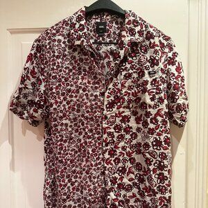 Cream + Magenta Vans button-up